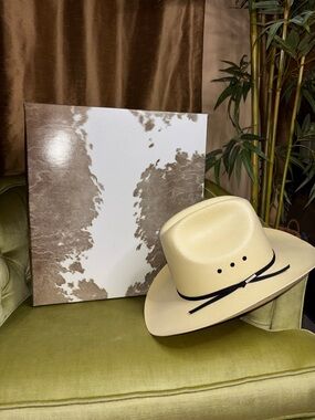 Vintage Resistol Cowboy Straw Hat Genuine Shantung 7 1/4  Oval Texas